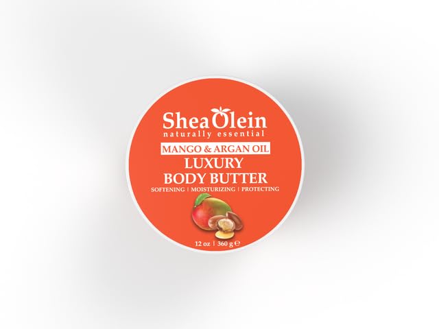 Shea Olein Naturally Essential Mango & Argan Oil LUXURY BODY BUTTER 12oz