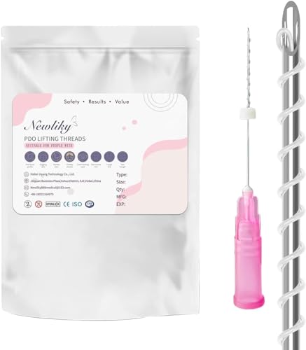 PCL Threads for Face Mono Screw Type 26G60MM PCL Threads for Face & Body Lift Smoothing of Wrinkles with Sharp Tips 20pcs Long Lasting Tighten Skin and Firming