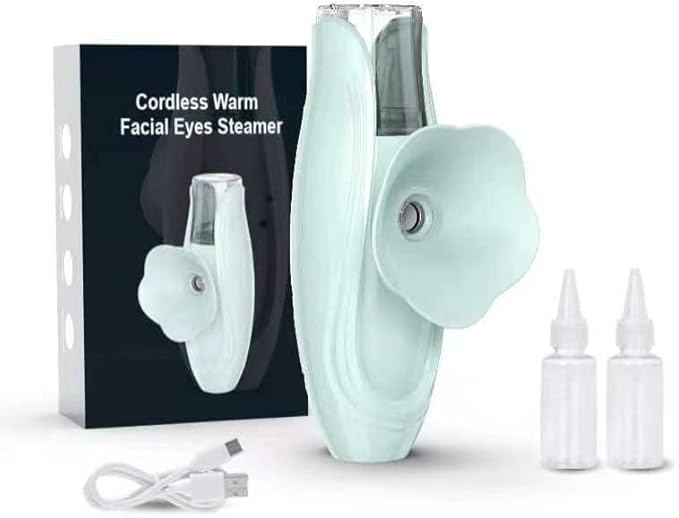 Facial Steamer and Eyes spa 2in 1. Mini Portable Professional hot Facial Steamer for Facial Deep Cleaning,The LADY RIGHT Handheld Ionic face steam, Unclogs Pores Soothing for Eye Fatigue and Dryness