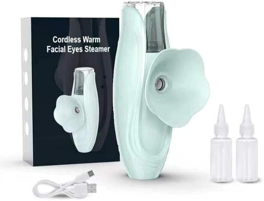 Facial Steamer and Eyes spa 2in 1. Mini Portable Professional hot Facial Steamer for Facial Deep Cleaning,The LADY RIGHT Handheld Ionic face steam, Unclogs Pores Soothing for Eye Fatigue and Dryness