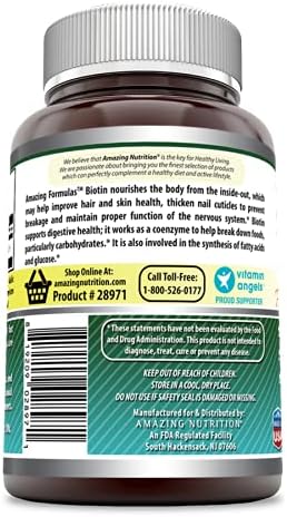 Amazing Formulas Biotin Supplement 10000 mcg (Non-GMO, Gluten Free) - Supports Healthy Hair, Skin & Nails - Promotes Cell Rejuvenation (Fast Dissolve Tablets, 240 Count (Citrus))
