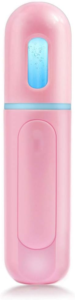 Nano Facial Mister, Portable Mini Cool Mist Facial Steamer Moisturizing Hydrating Face Sprayer for Skin Care, Makeup, Cleaning Pores,Eyelash Extensions,Summer Cool (Pink)