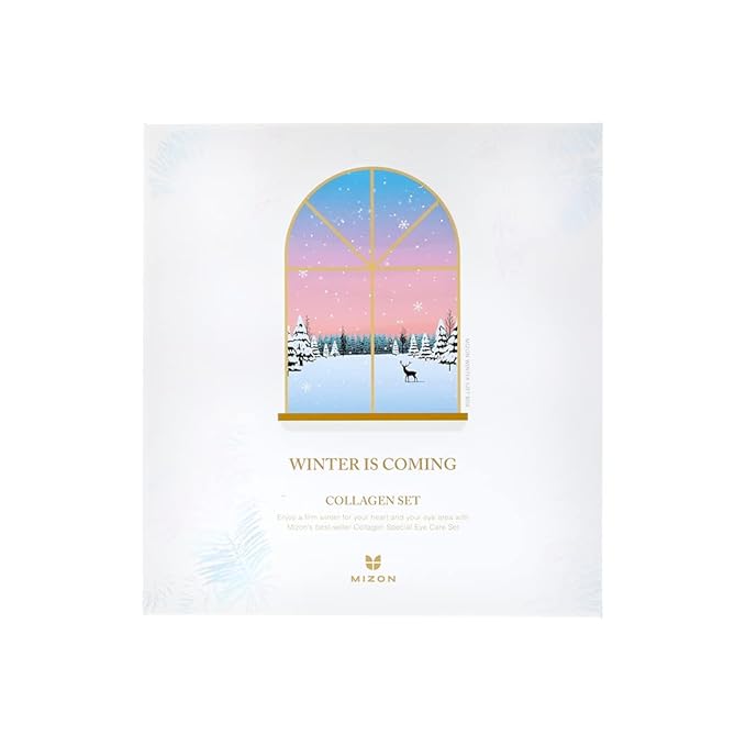 MIZON Eye Skincare Set - Special Winter is Coming Set, eye cream and undereye patches, wrinkle care, skin elasticity, moisturizing, for dark circles and eye bags (Collagen Set)