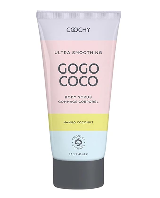 Coochy Ultra Smoothing Body Scrub | Gentle Exfoliating Body Scrub for Sensitive Skin | Removes Dead Skin Cells, Prevents Ingrowns | Paraben-free, Cruelty-free | Mango Coconut 5 oz/148 mL