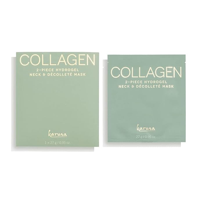 Karuna Skin - COLLAGEN Decollete & Neck Hydrogel Mask, 2-Piece Deeply Moisturizing Wrinkle Patches, Age-Defying, Hydrating & Rejuvenating, Targets Fine Lines & Wrinkles, 1 Pack
