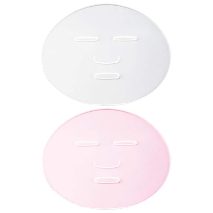 LEORX 2Pcs Face Mask Maker Plate Silicone Reusable Facemask Seaweed Mud Mask Making Mold Facial Care Makeup Tool for Women Lady