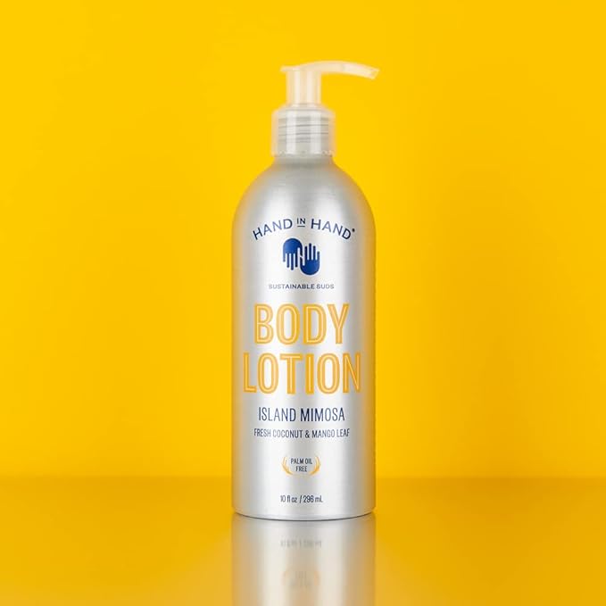 Hand in Hand Moisturizing Body Lotion, Dry Skin Lotion with Shea Butter, 10 Fl Oz, Fresh Coconut & Mango Leaf, Island Mimosa Scent, 2 Pack