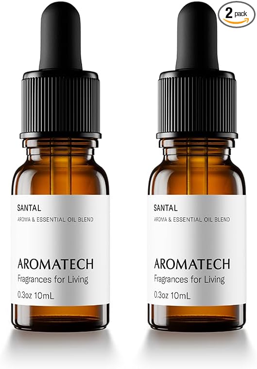 AromaTech Santal Fragrance Essential Oils - for Aroma Oil Scent Diffusers (0.33 FL Oz (Pack of 2), Santal)