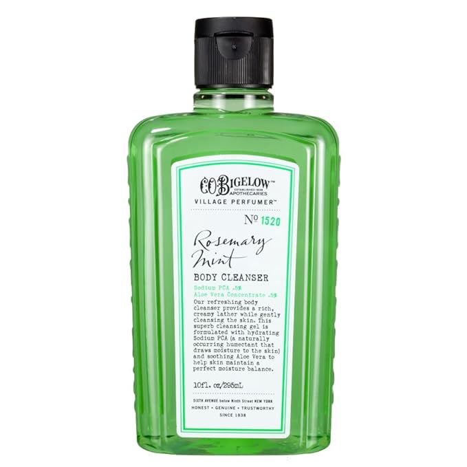 C.O. Bigelow Apothecary Duo, Rosemary Mint Body Care Gift Box with Body Soap & Lotion, Gift Set of Two - Moisturizing Lotion & Liquid Body Wash for Dry Skin - 10fl oz Each