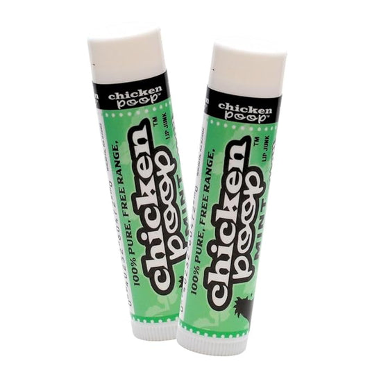 Chicken Poop Lip Balm Simone Chickenbone Mint Duo Moisturizer for Dry Chapped Lips, 0.15 oz, Pack of 2