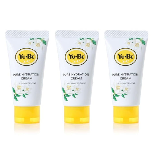 Yu-Be Yuzu Pure Hydration Cream (Trio): Body & Hand Cream - Vegan Skin Care Cream for Sensitive & Dry Skin - Soothing Yuzu Flower Extract - Day & Night Moisturizer- 1.35 Fl Oz x 3