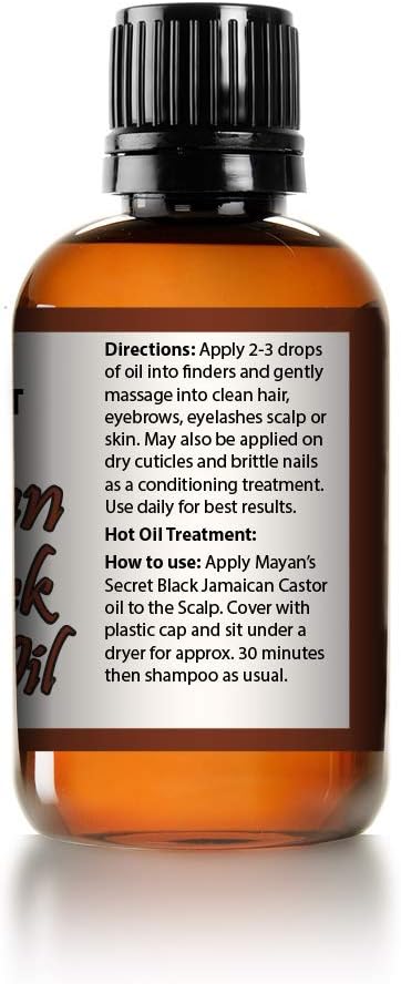Mayan's Secret Pure Carrier and Essential oils for Skin Care, Hair, Body Moisturizer for Face-Anti Aging Skin Care (Black Jamaican Castor oil, 4oz)