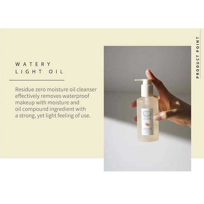 Grain Water Cleansing Oil 200ml (6.76 fl.oz.) - Zero Makeup Residue Deep Pore Cleansing Oil, Melting Dead Skin Cells, Moisturizing & Purifying, Vegan, Paraben Free