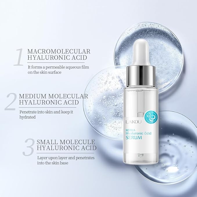 2 Pcs Hyaluronic Acid Serum for Face, Facial Serum also contains Tremella plant extract, skin care day and night moisturizing essence, that promotes skin collagen production. 2.02 oz