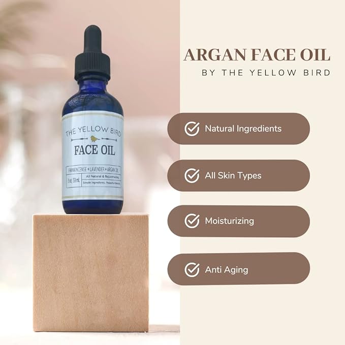 Argan Face Oil Cleanser. Moisturizing Anti Aging Natural & Organic Facial Serum for Acne, Spots, Scars, and Wrinkles. Hydrating Botanic Blend for Youthful Glow. (Argan, 2 oz)