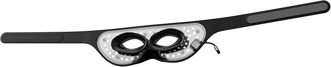 Red Light Therapy Eye Mask with 660nm & 850nm Dual-Chip LEDs, Adjustable Strap, Rechargeable 3000mAh Battery, Remote Control with Multiple Settings, Soft Silicone for Anti-Aging, Wrinkle Reduction