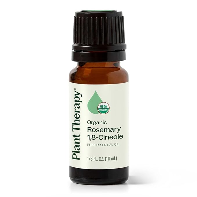 Plant Therapy Organic Rosemary Essential Oil 100% Pure, USDA Certified Organic, Undiluted, Natural Aromatherapy, Therapeutic Grade 10 mL (1/3 oz)
