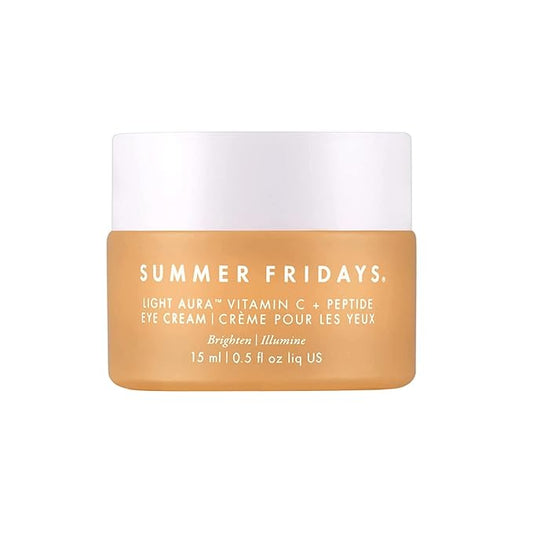 Summer Fridays Light Aura Vitamin C + Peptide Eye Cream - Brightening Eye Cream with an Illuminating and Hydrating Formula (0.5 Fl Oz)