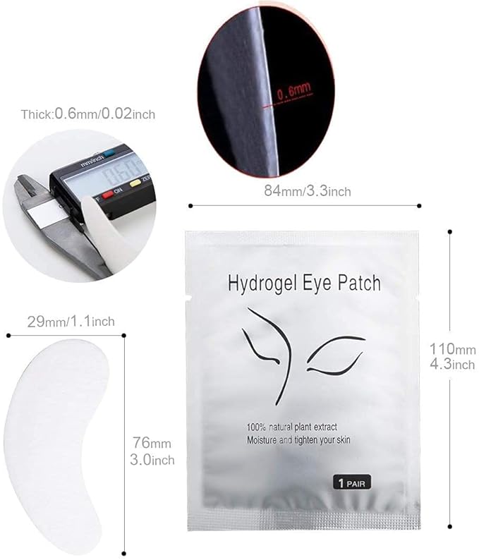 Eyelash Extension Gel Pads Kit - Lint Free False Eyelash Lash Extension Makeup Eye Gel Pads (200Pack)