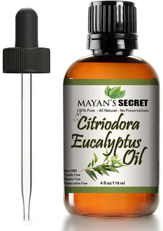 Mayan's Secret Pure Carrier and Essential oils for Skin Care, Hair, Body Moisturizer for Face-Anti Aging Skin Care (Citriodora Eucalyptus Oil, 4oz)