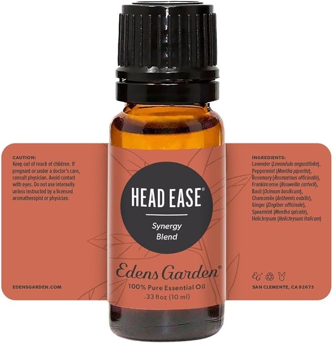 Edens Garden Head Ease Essential Oil Blend- 100% Pure Premium Grade, Undiluted, Natural, Therapeutic, Aromatherapy, The Best for Skin, Face, Humidifiers 118 ml (4 fl oz)