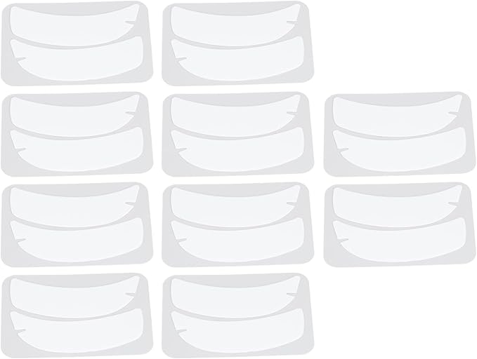 10 Pairs Reusable Silicone Under Eye Gel Pads for Eyelash Extensions, Flexible Notch Design Eyelash Extension Patches for Salons Individuals Schools (White)