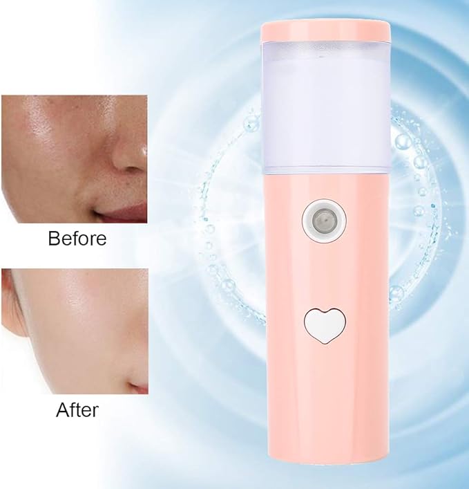 Nano Facial Steamer,20ml Nano Face Mister USB Rechargeable Handheld Portable Face Hydration Sprayer Hydrating Face Sprayer for Home Facial Warm Mist Humidifier Steamer ()