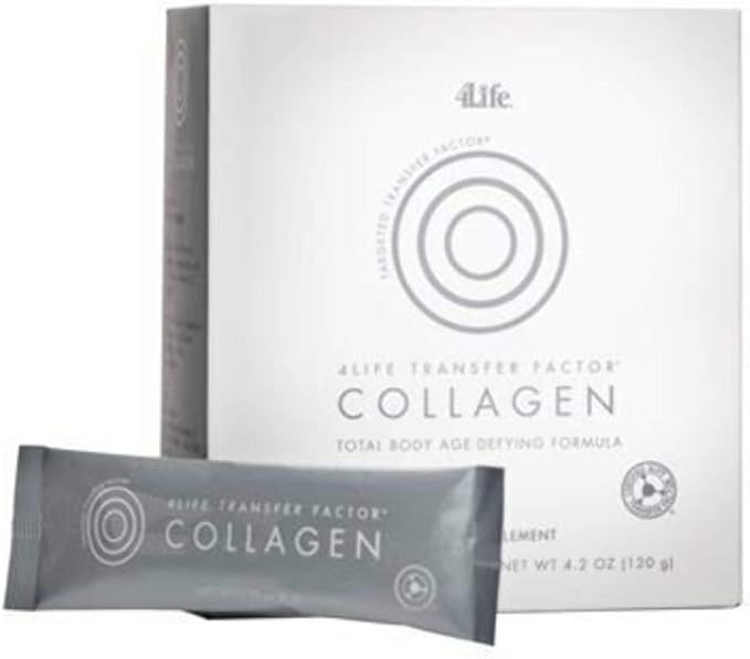 4Life Transfer Factor Collagen - Formula with Vitamins and 5 Types of Collagen - Hair, Skin, and Nail Support - 15 Packets