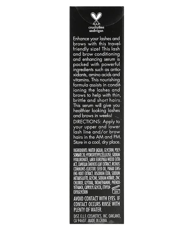 e.l.f. SKIN Enhancing Lash & Brow Serum Mini, Promotes Longer-Looking Lashes & Brows, Nourishing & Conditioning Formula, Clear