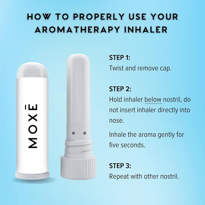 MOXĒ Eucalyptus Essential Oil Nasal Inhaler, Sinus & Congestion Relief, Daily Relaxation, Stress Relief, Therapeutic No-Mess Aromatherapy, Pure and Natural, Made in USA (1 Pack)