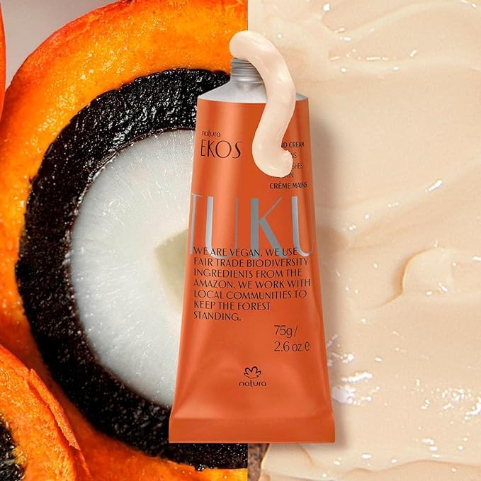 natura - Ekos Tukumã Hand Cream - Moisturize & Improve Skin Texture - Boost Natural Hyaluronic Acid - Anti-Signs - Vegan Skin Care - 2.6 oz (75g)