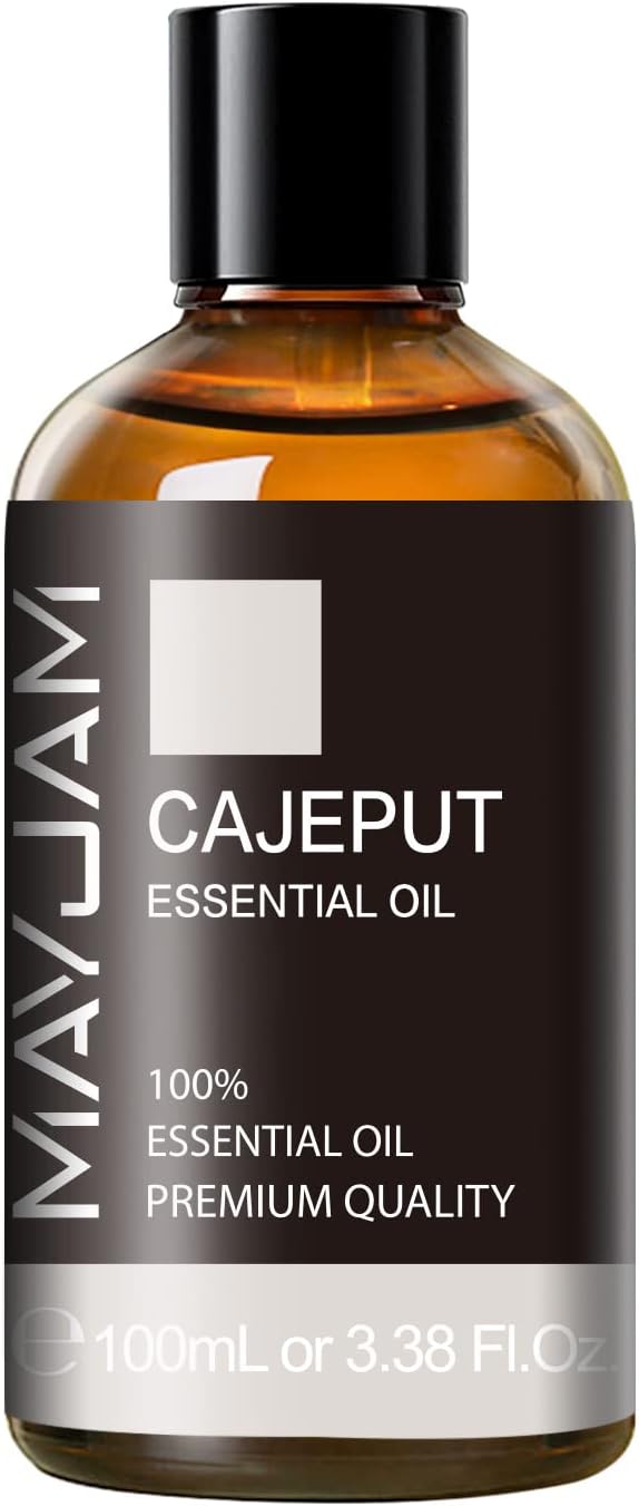 Cajeput Essential Oil, 3.38FL.OZ Pure Essential Oils with Glass Dropper, Large Volume Cajeput Oil, Perfect for Massage, DIY Candle and Soap Making(100ML)