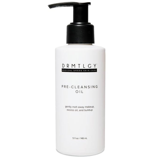 DRMTLGY Pre-Cleansing Oil - Makeup Remover Oil to be Paired with Facial Cleanser - Cleanser for Face - Melts Mascara, Makeup, & Preps for Cleansing, 5 fl oz
