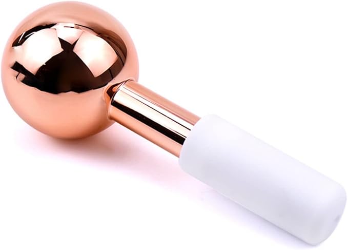 Facial Ice Globes and Roller, Cooling Massager for Face, Eyes and Neck, Cryotherapy Treatment for Puffiness, Dark Circles and Wrinkles (Rose)