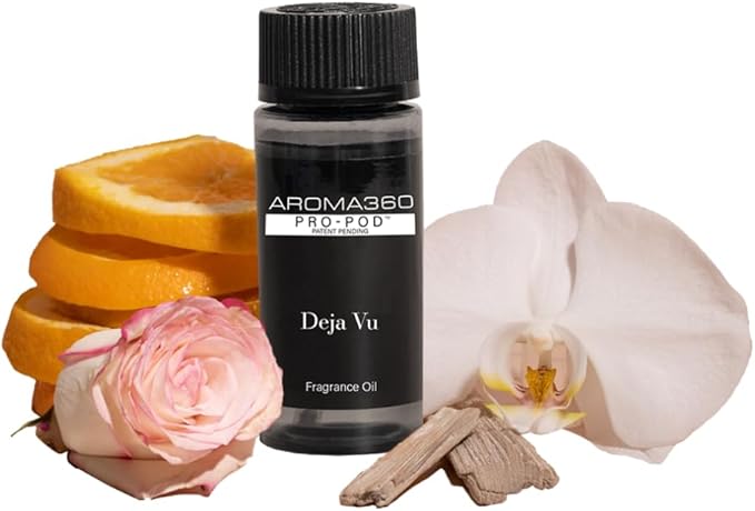 Aroma360 - Deja Vu Pro Pod Fragrance Oil Blend | Hotel Inspired Luxury Essential Oil Diffuser | Aromatherapy Scent Diffuser Oil | Bergamot, Orange Blossom and Rose 1.7 fl oz, 50 mL