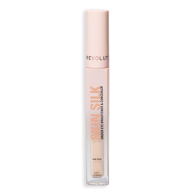 Revolution, Skin Silk Radiant Serum Under Eye Brightener, Hydrates & Smooths Under Eye with Hyaluronic Acid & Squalane, Vegan & Cruelty-Free, Fair Cool, 0.13 fl oz