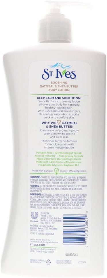 Saint Ives St. Ives Body Lotion, Oatmeal and Shea Butter, 21 oz (Pack of 4) (B07CL15SCQ)