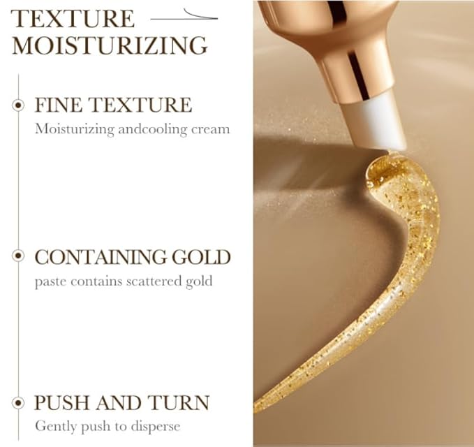 Hunqian 24K Gold Eye Cream - Anti-Aging, Reduce Wrinkles, Dark Circles & Puffiness, with 24K Gold Particles & Premium Ingredients for Delicate Eye Area Care.20g/box