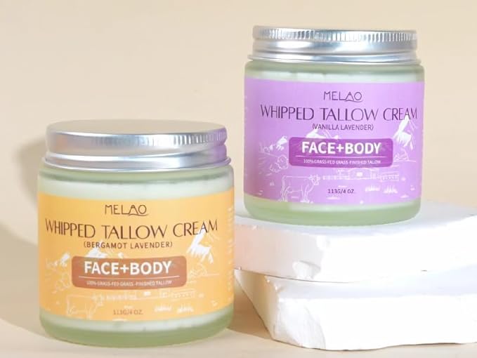 Beef Tallow Moisturize Cream for Skin - Tallow Body Skin Balm - Skin Moisturizer for Face & Body (113g, Vanilla Lavender)