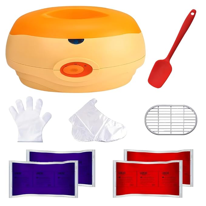 Paraffin Wax Bath Machine Paraffin Wax Machine for Hand and Feet with 4 Pcs Paraffin Bath Wax, Foot Wax Paraffin Foot Care Kit Hand Wax Machine Moisturizing and Exfoliating