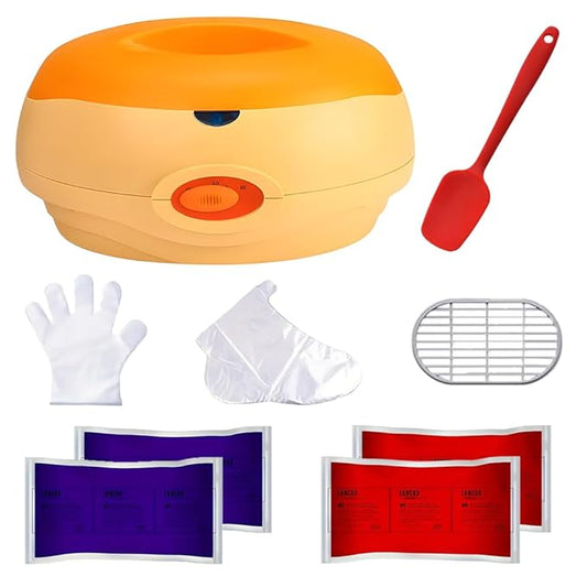 Paraffin Wax Bath Machine Paraffin Wax Machine for Hand and Feet with 4 Pcs Paraffin Bath Wax, Foot Wax Paraffin Foot Care Kit Hand Wax Machine Moisturizing and Exfoliating