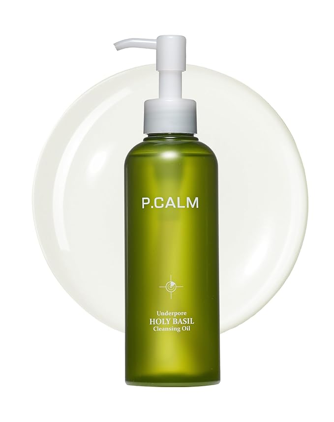 P.CALM Underpore Holy Basil Cleansing Oil β Holy Basil & Tea Tree for Deep Pore Cleansing, Blackhead Removal, and Makeup Removal, Korean Skincare (190ml / 6.42 fl.oz)