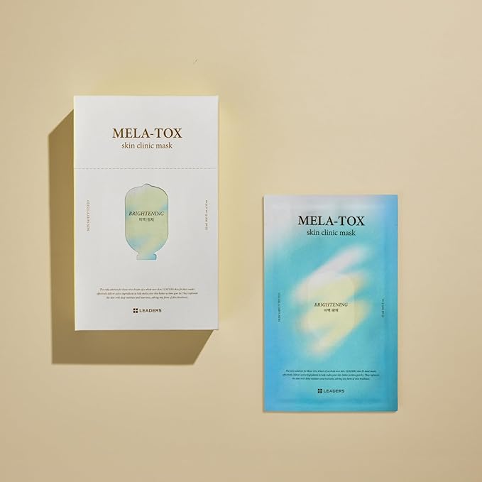 LEADERS Mela-Tox Skin Clinic Mask | Help Support and Refresh Skin Mask, Gentle & Non Irritating | Suitable for All Skin Types - 10 Sheets