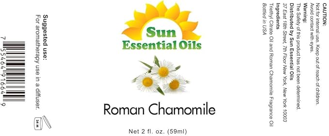 Sun Essential Oils Roman Chamomile Essential Oil 2 oz for Aromatherapy