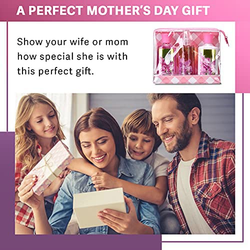 Bath & Body Care Travel Set Pea Flower Scent Home Spa Set with Body Lotion, Shower Gel and Fragrance Mist