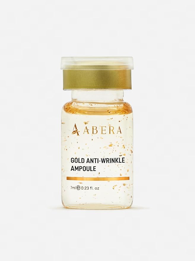ABERA Gold Anti-Wrinkle Ampoule, Anti-Aging Serum For All Skin Type with Peach Extract and Hyaluronic Acid, Skin Firming & Firming Serum, Hydrating Serum (1 Ampoule)