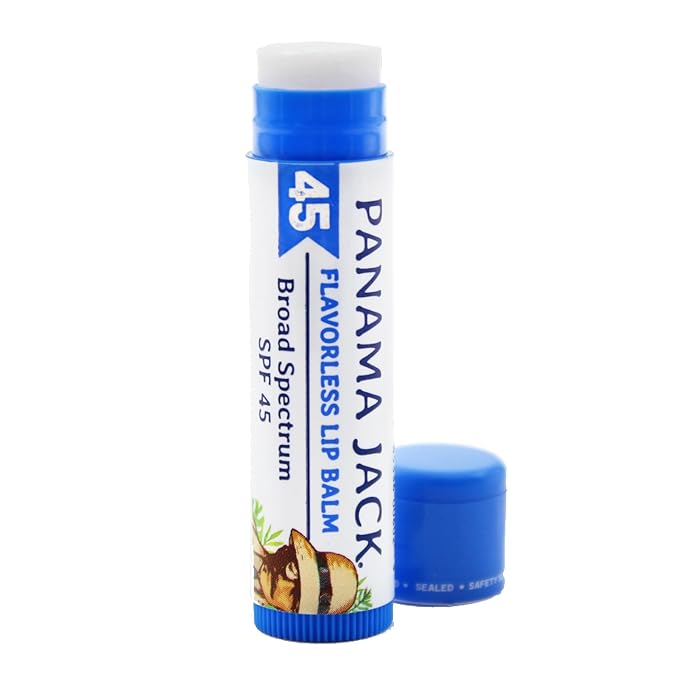 Panama Jack Sunscreen Lip Balm - SPF 45, Broad Spectrum UVA-UVB Sunscreen Protection, Prevents & Soothes Dry, Chapped Lips