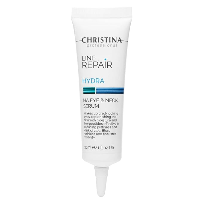 Christina Line Repair Hydra HA Eye & Neck Peptide Serum for Face with Hyaluronic Acid | Dark Circles Elimination | Anti-Aging Defense | Moisture Retention | Face Serum For Dry, Normal Skin