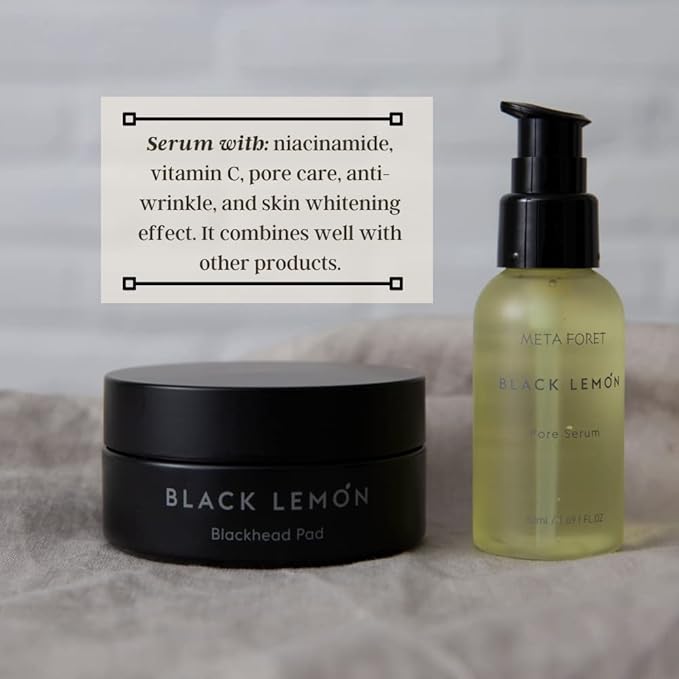 METAFORET Black Lemon Pore Serum 50ml / 1.69fl.oz Niacinamide, Pore Tightening Reducer, Tone-up for Dark Spots, Diminishes Acne Prone, Antiwrinkle