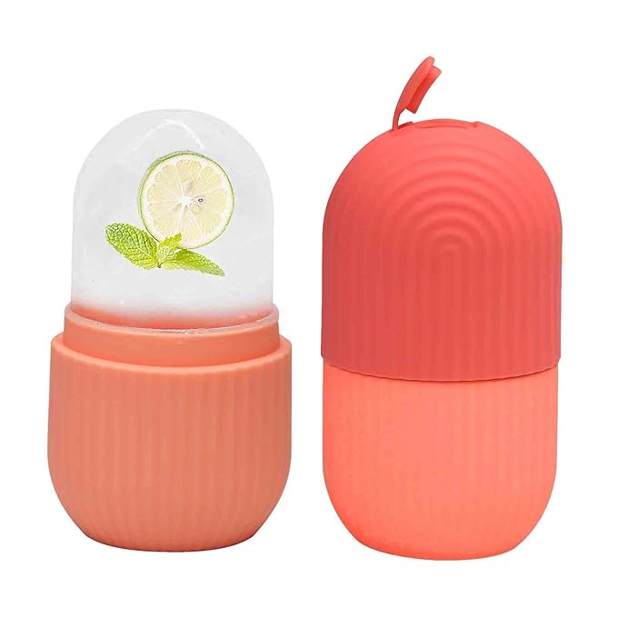 Ice Face Roller, Ice Roller for Face and Eye,Puffiness Relief,Face Roller Skin Care,Naturally Tone and Tighten Skin,Silicone Facial Massage Ice Mold,Reusable Face Massage,Ice Mold for Face Beauty Gift for Women (Pink)